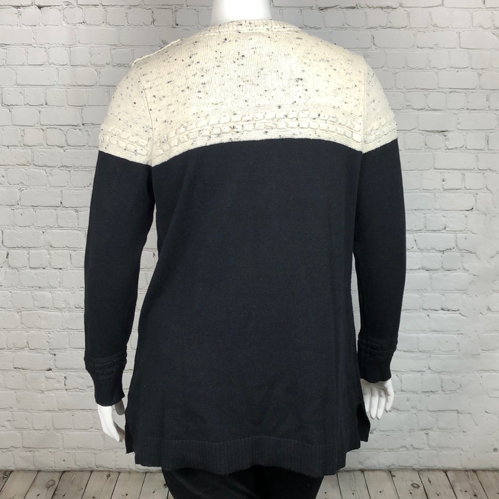 Charter Club Black Cream Crewneck Sweater Size 2X - Picture 3 of 5